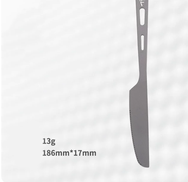 HYTRA Outdoor Titanium Knife, Fork and Spoon