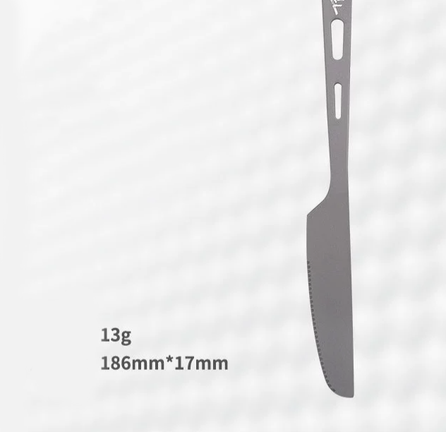 HYTRA Outdoor Titanium Knife, Fork and Spoon